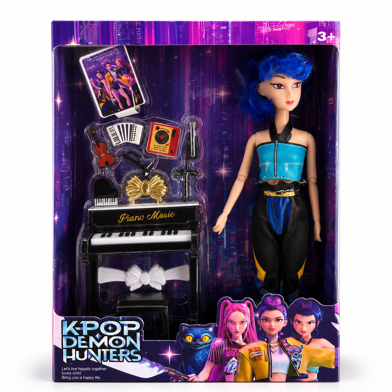 K-Pop Fashion Doll With Piano Accessories