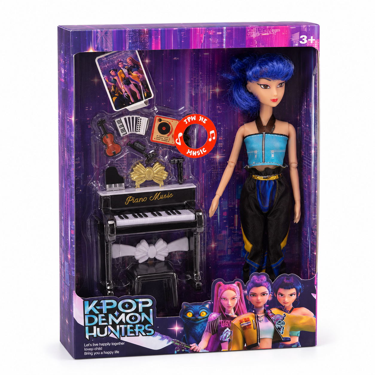 K-Pop Fashion Doll With Piano Accessories
