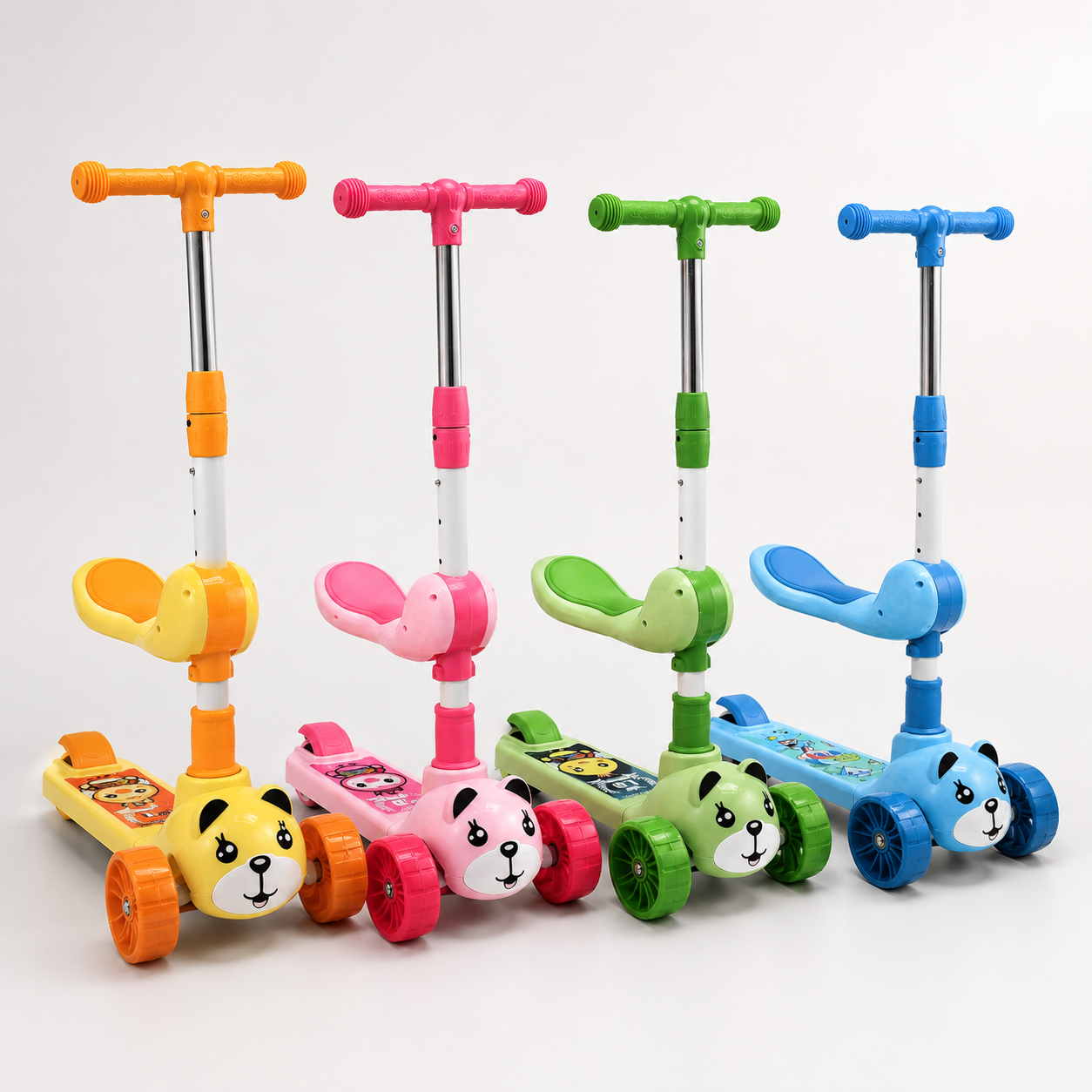 633 - Animal Face Kids Scooter with Light and Music