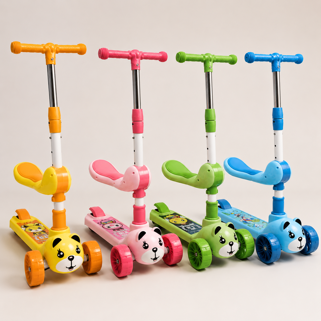 633 - Animal Face Kids Scooter with Light and Music