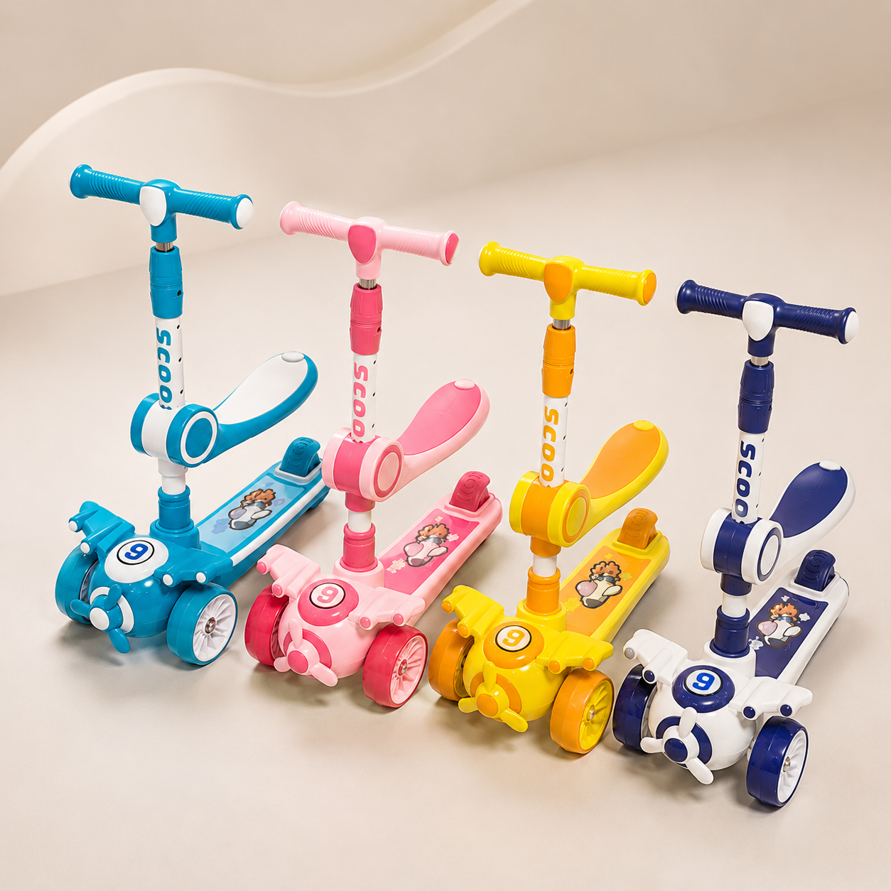 6161 - Airplane Style Kids Scooter with Light and Music