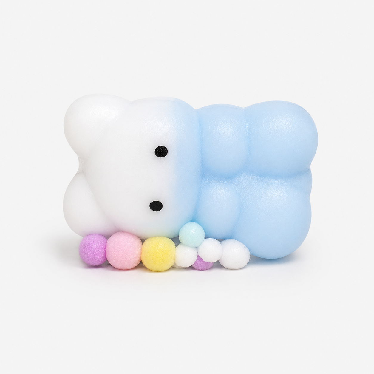 Blue and White Bow Slow Rise Squishy Toy