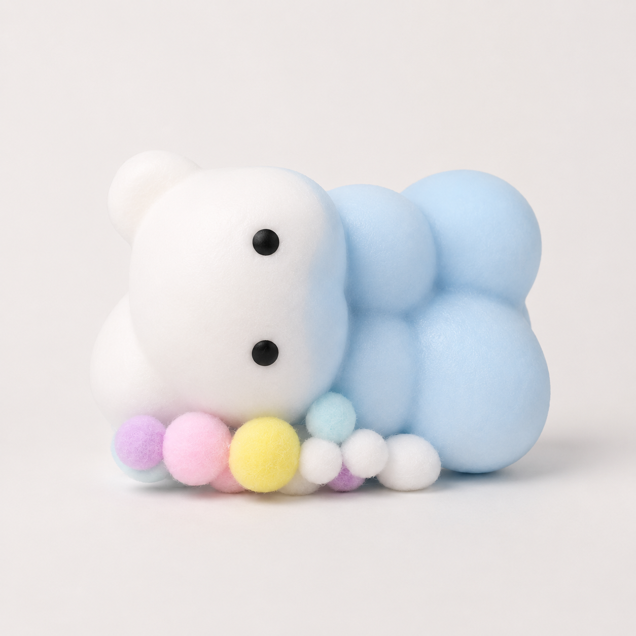 Blue and White Bow Slow Rise Squishy Toy