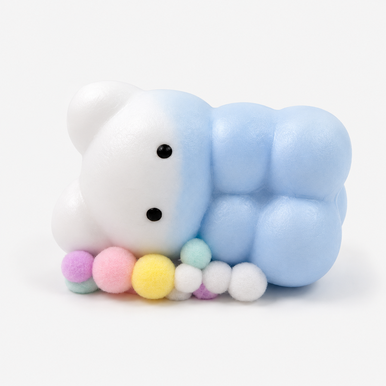 Blue and White Bow Slow Rise Squishy Toy
