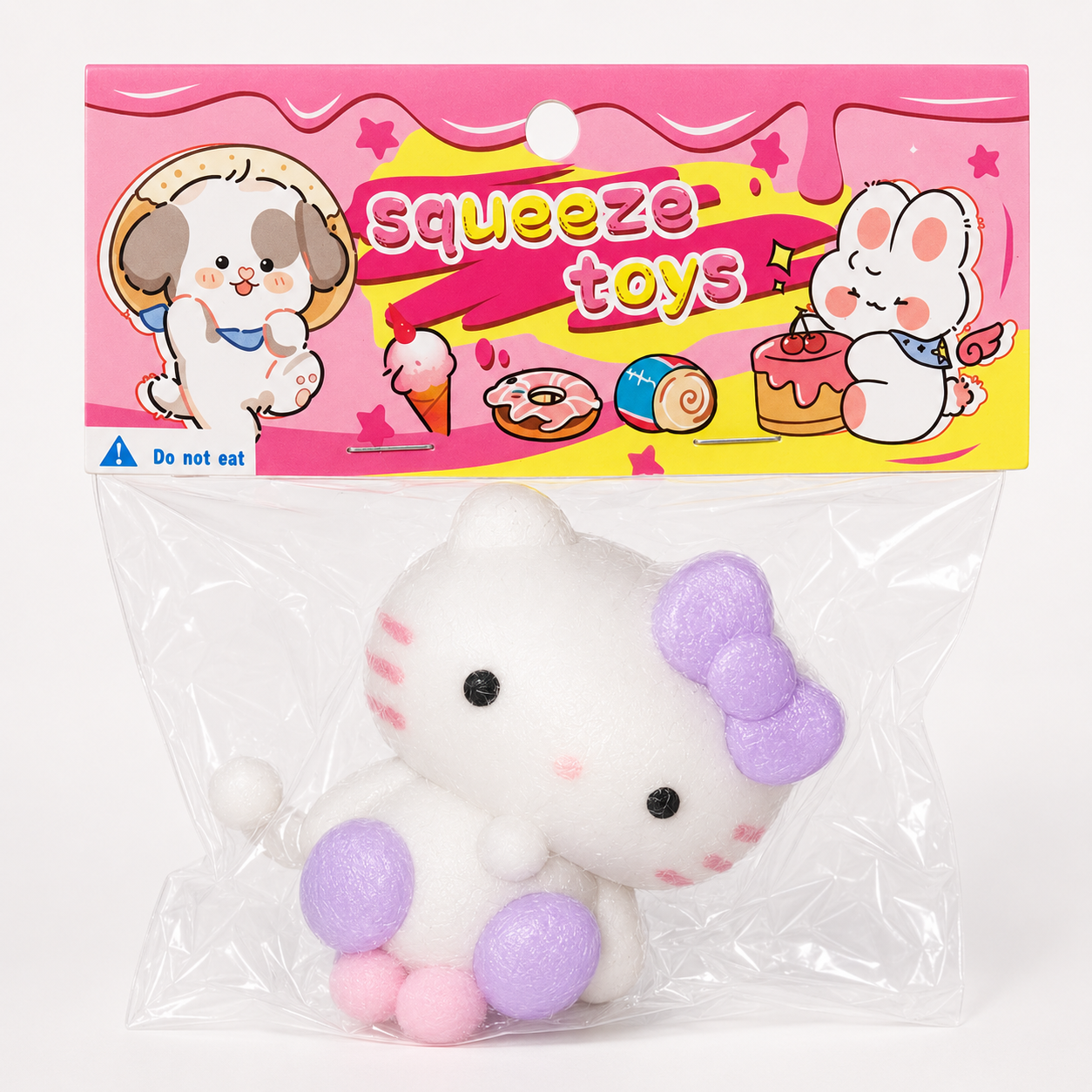 Hello Kitty Purple Bow Slow Rise Squishy Toy