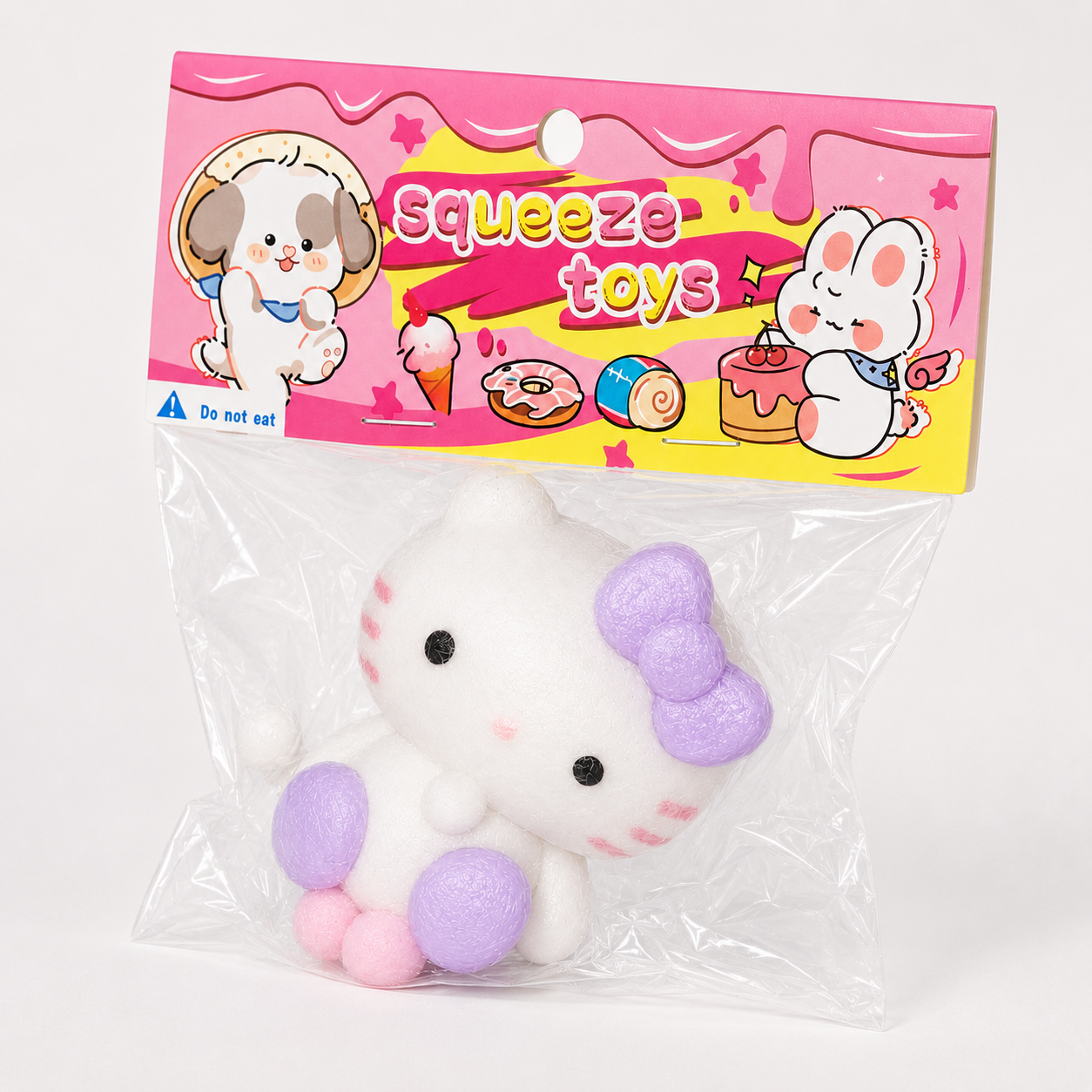 Hello Kitty Purple Bow Slow Rise Squishy Toy