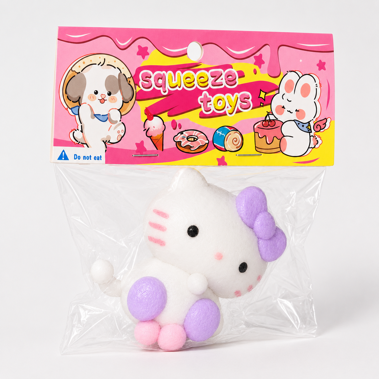 Hello Kitty Purple Bow Slow Rise Squishy Toy
