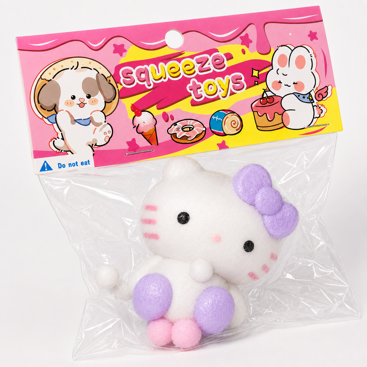 Hello Kitty Purple Bow Slow Rise Squishy Toy