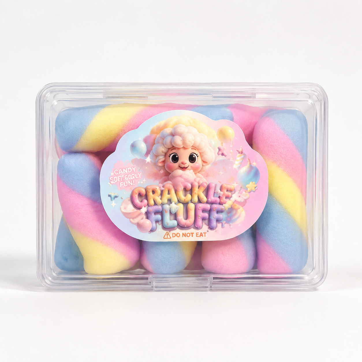 Crackle Fluff Rainbow Marshmallow Squishy