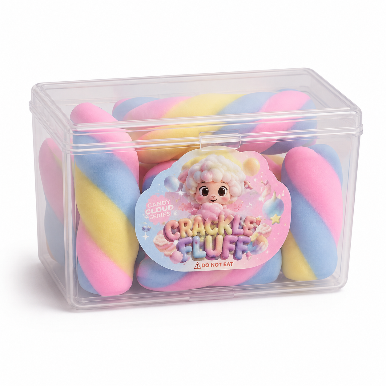 Crackle Fluff Rainbow Marshmallow Squishy