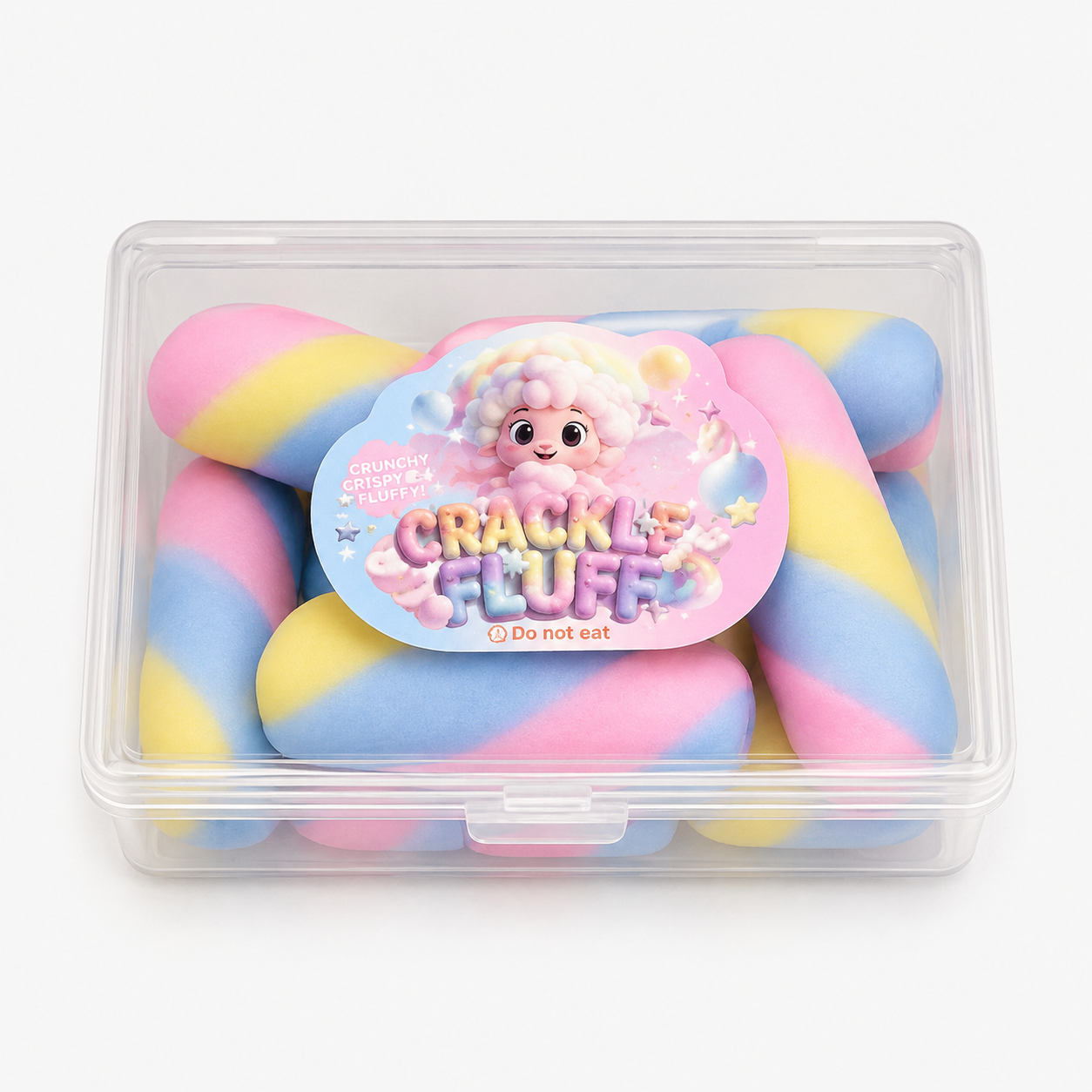 Crackle Fluff Rainbow Marshmallow Squishy