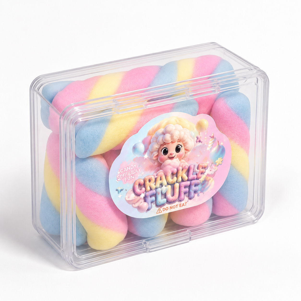 Crackle Fluff Rainbow Marshmallow Squishy