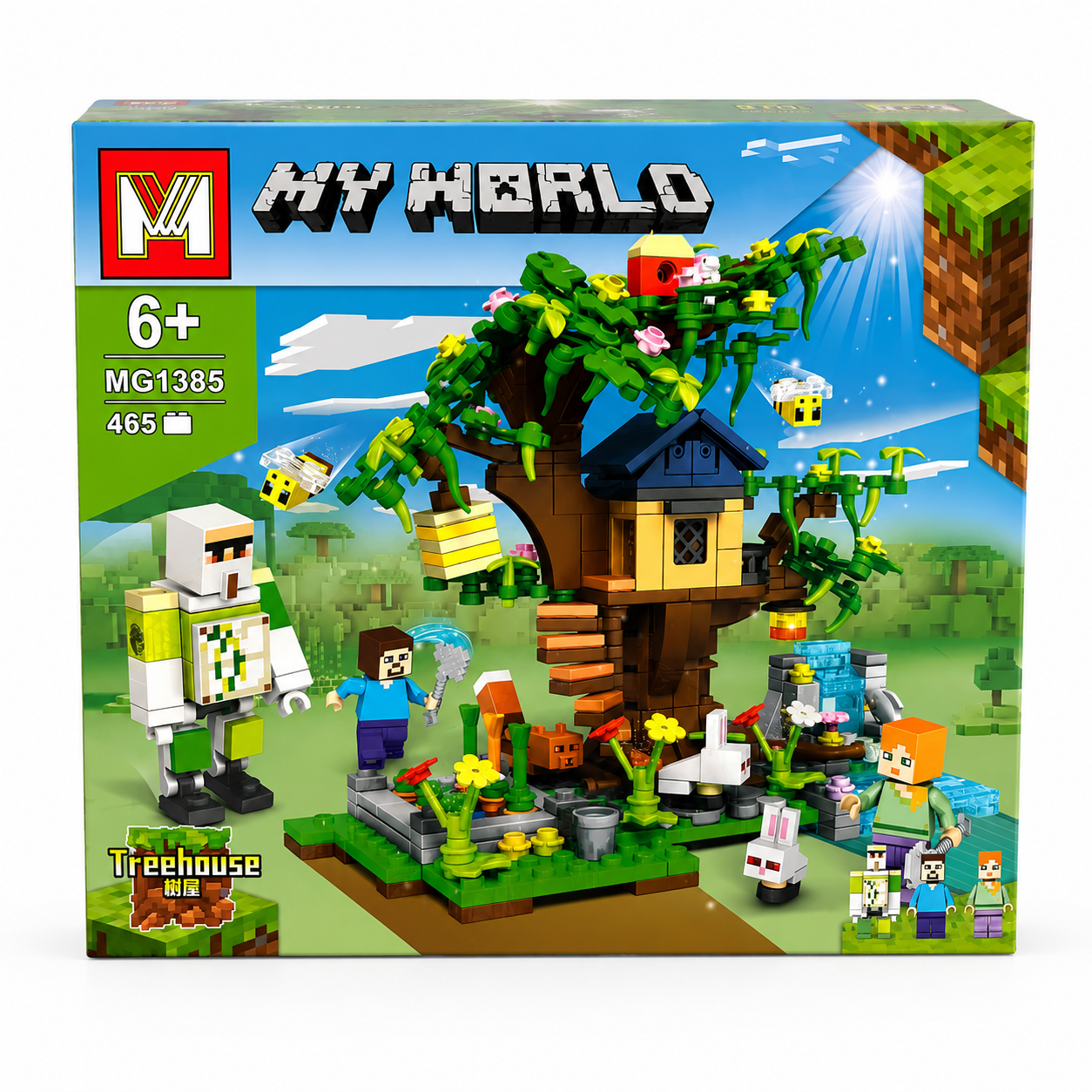 Pixel World Treehouse Building Blocks Set