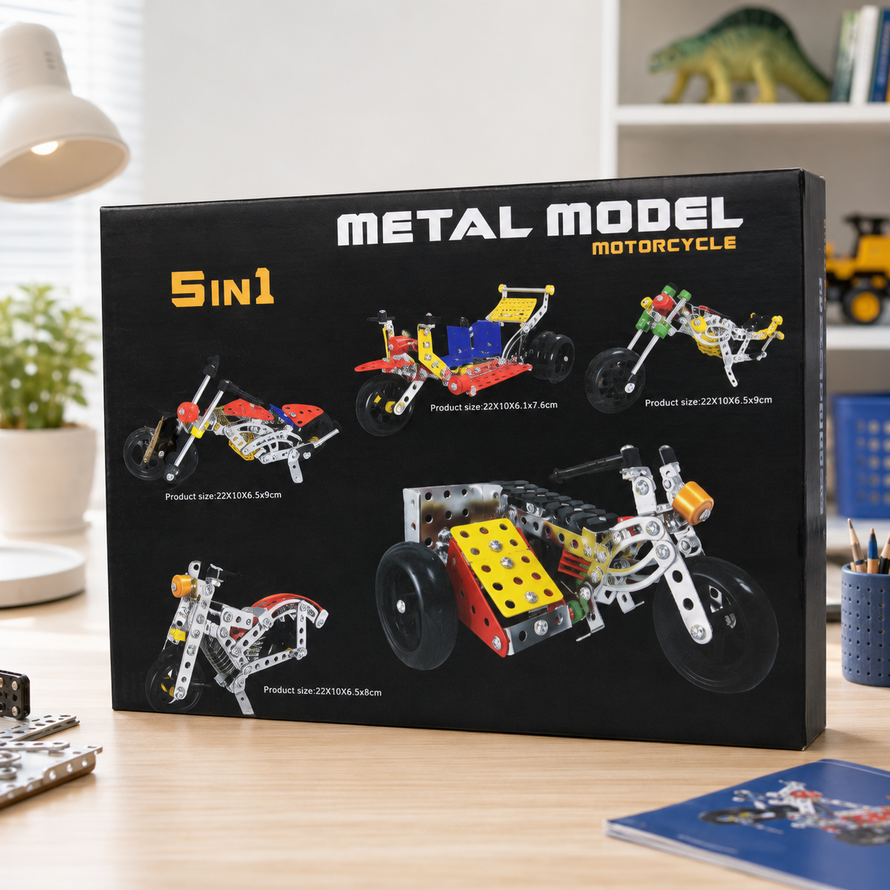5 in 1 Metal Model Motorcycle Building Set – DIY Assembly Bike Toy for Kids