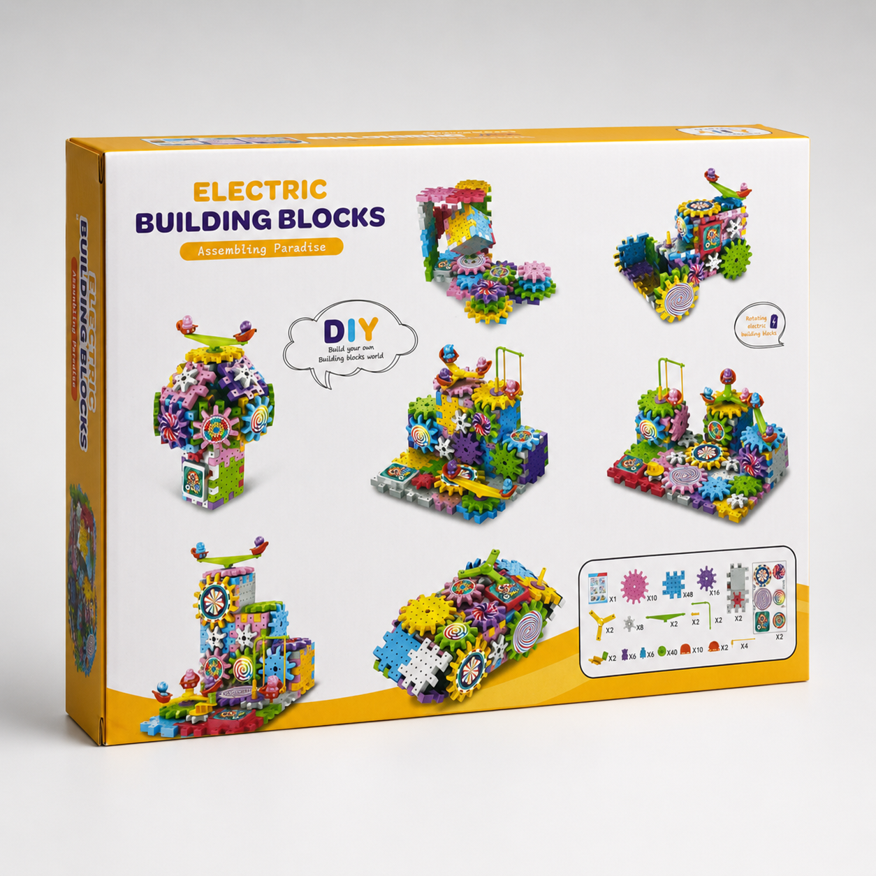 Electric Building Blocks DIY Assembling Paradise Set – Creative Gear Building Toy for Kids