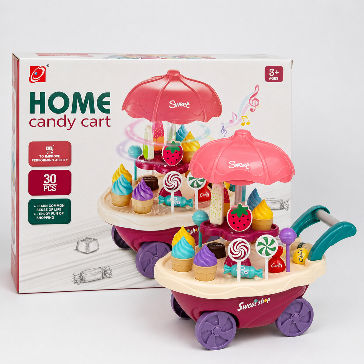 Musical Candy Cart Toy for Kids