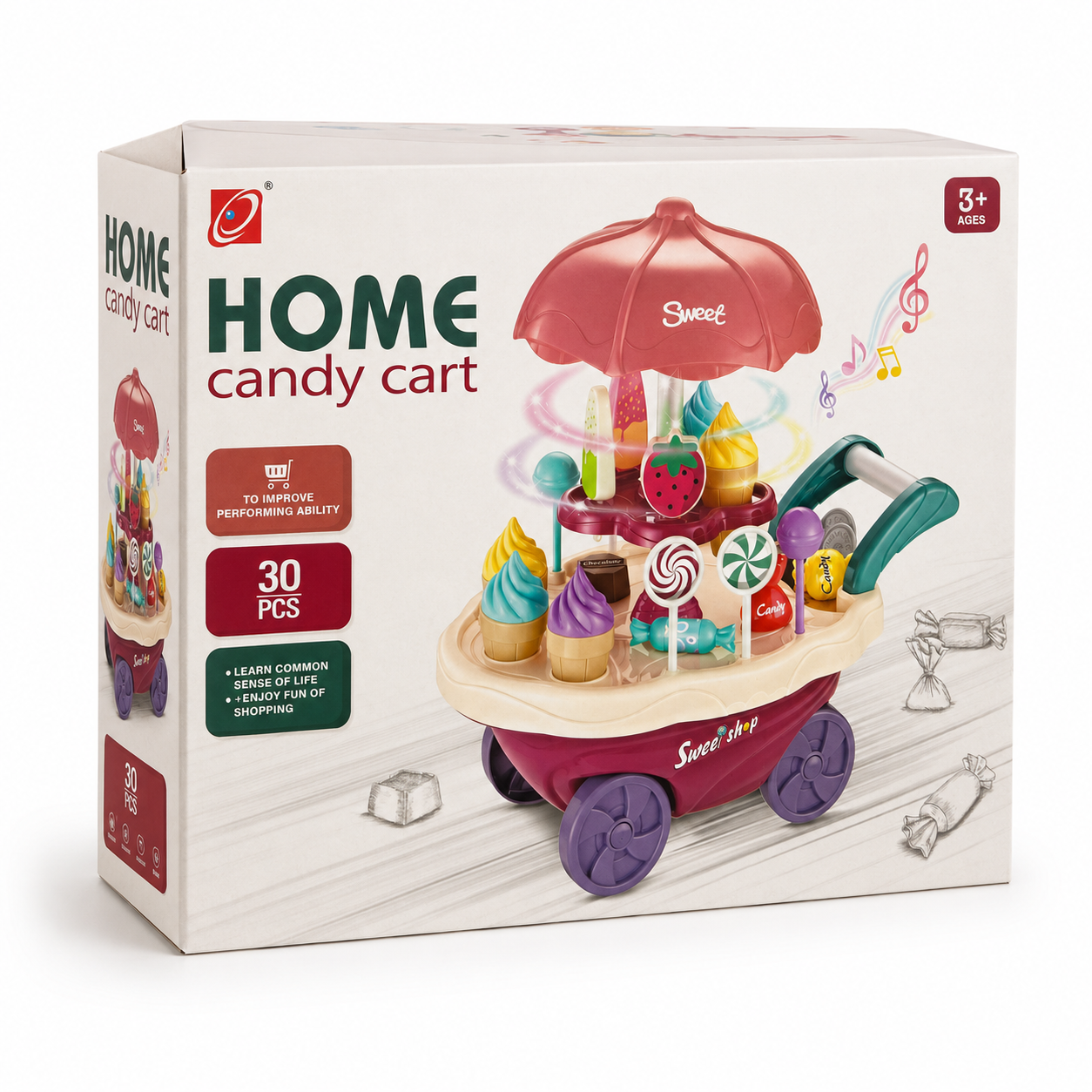 Musical Candy Cart Toy for Kids