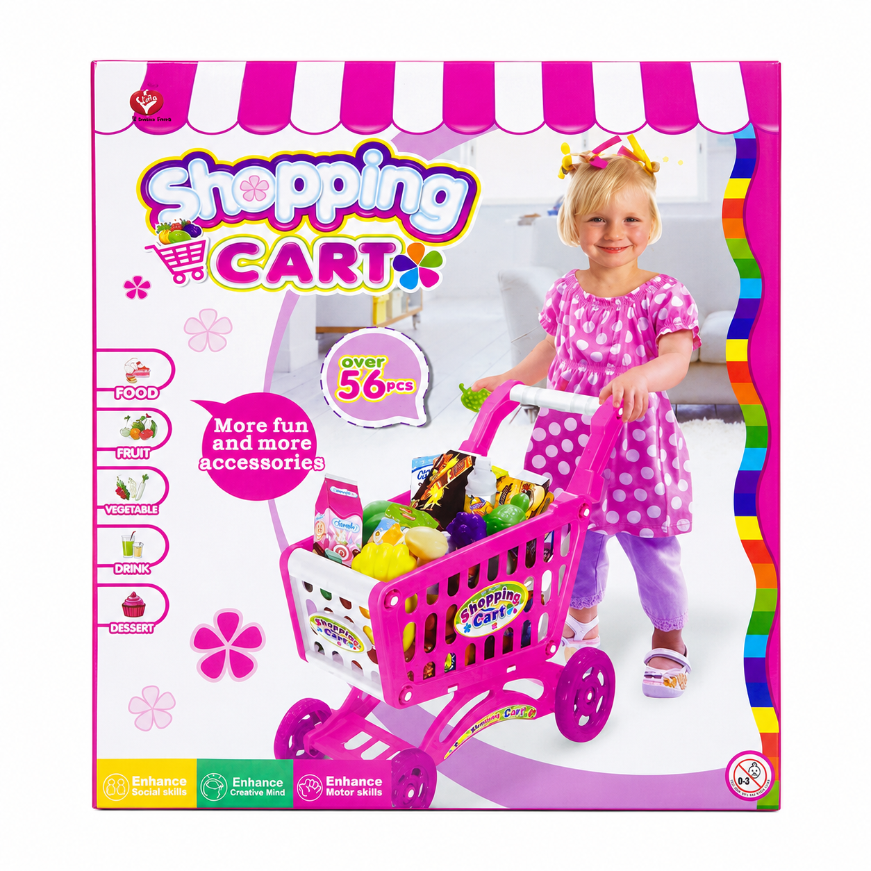 Kids Shopping Cart Toy – Pretend Grocery Play