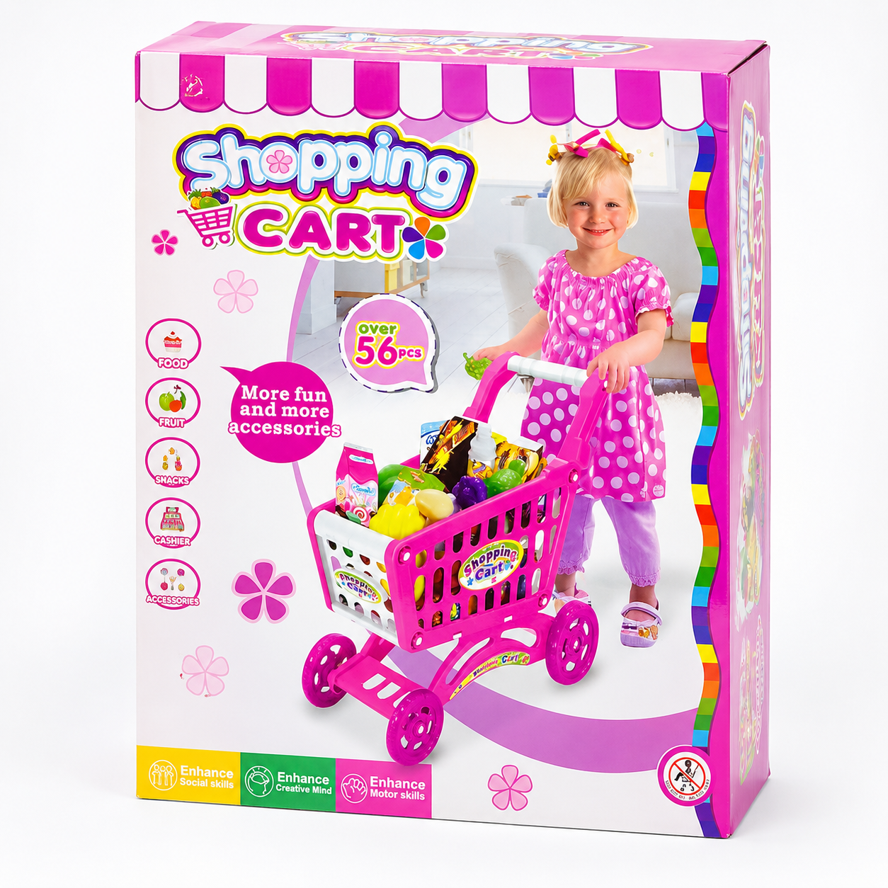 Kids Shopping Cart Toy – Pretend Grocery Play
