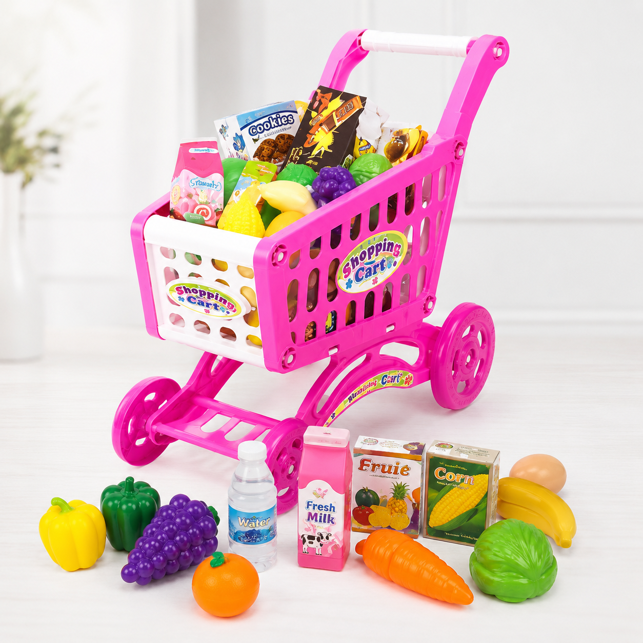 Kids Shopping Cart Toy – Pretend Grocery Play