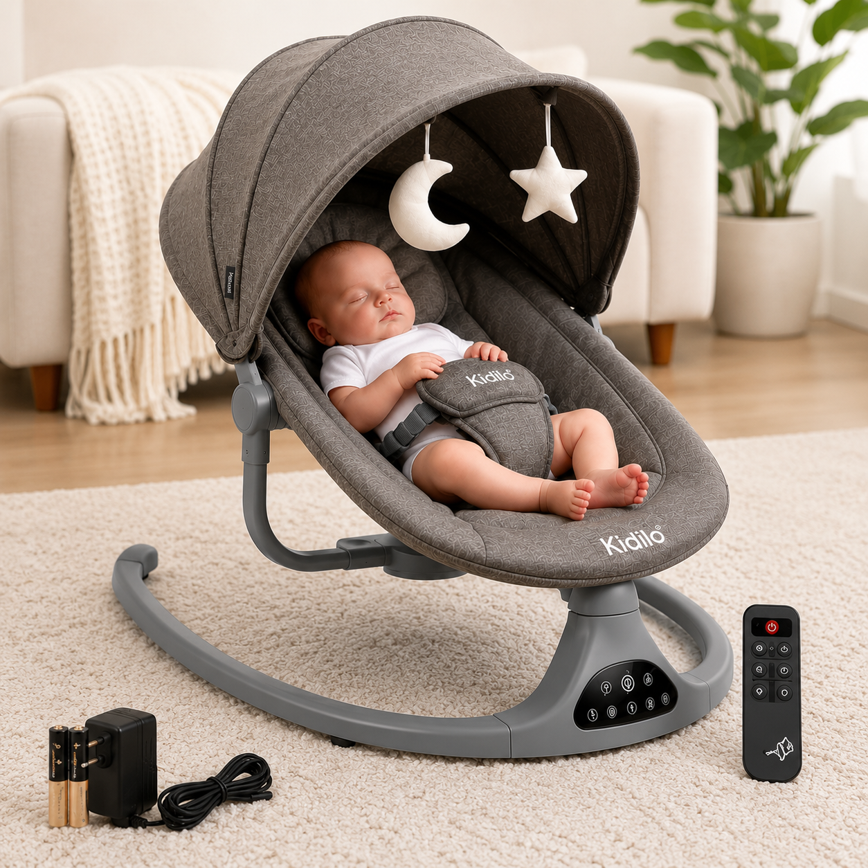 Kidilo 3-in-1 Electric Baby Swing & Bouncer