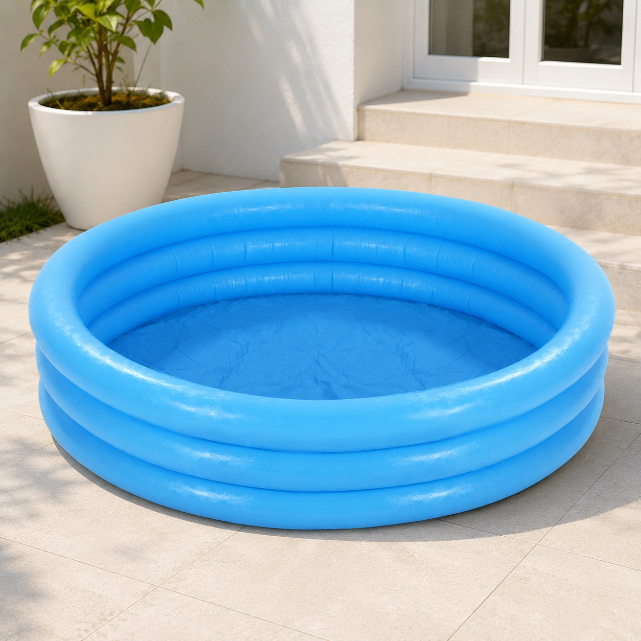 45×10 Blue Kids Inflatable Pool – Round Baby Water Pool for Summer Play