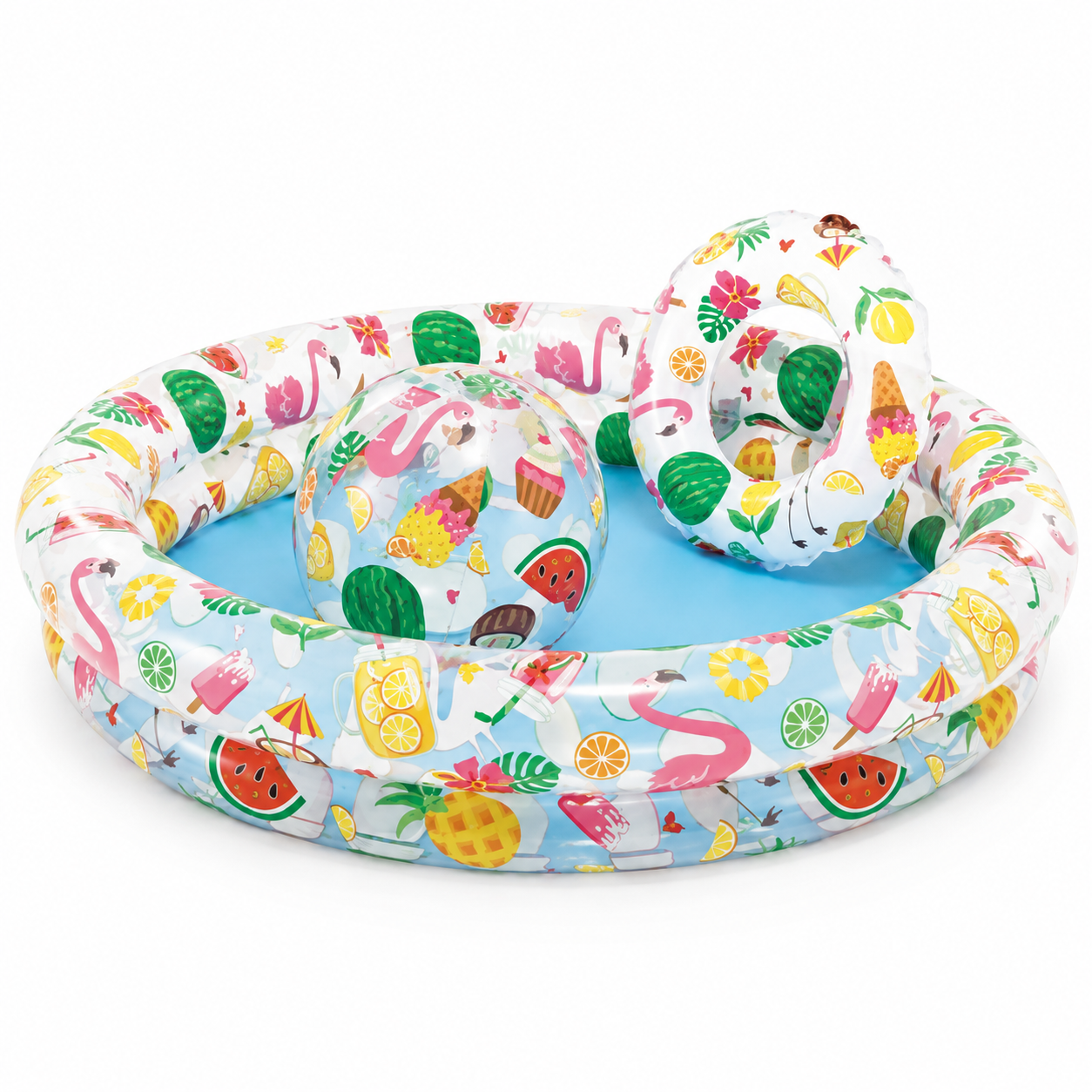 48×10 Intex Kids Inflatable Pool with Ball & Ring – Fruity Fun Water Play Set