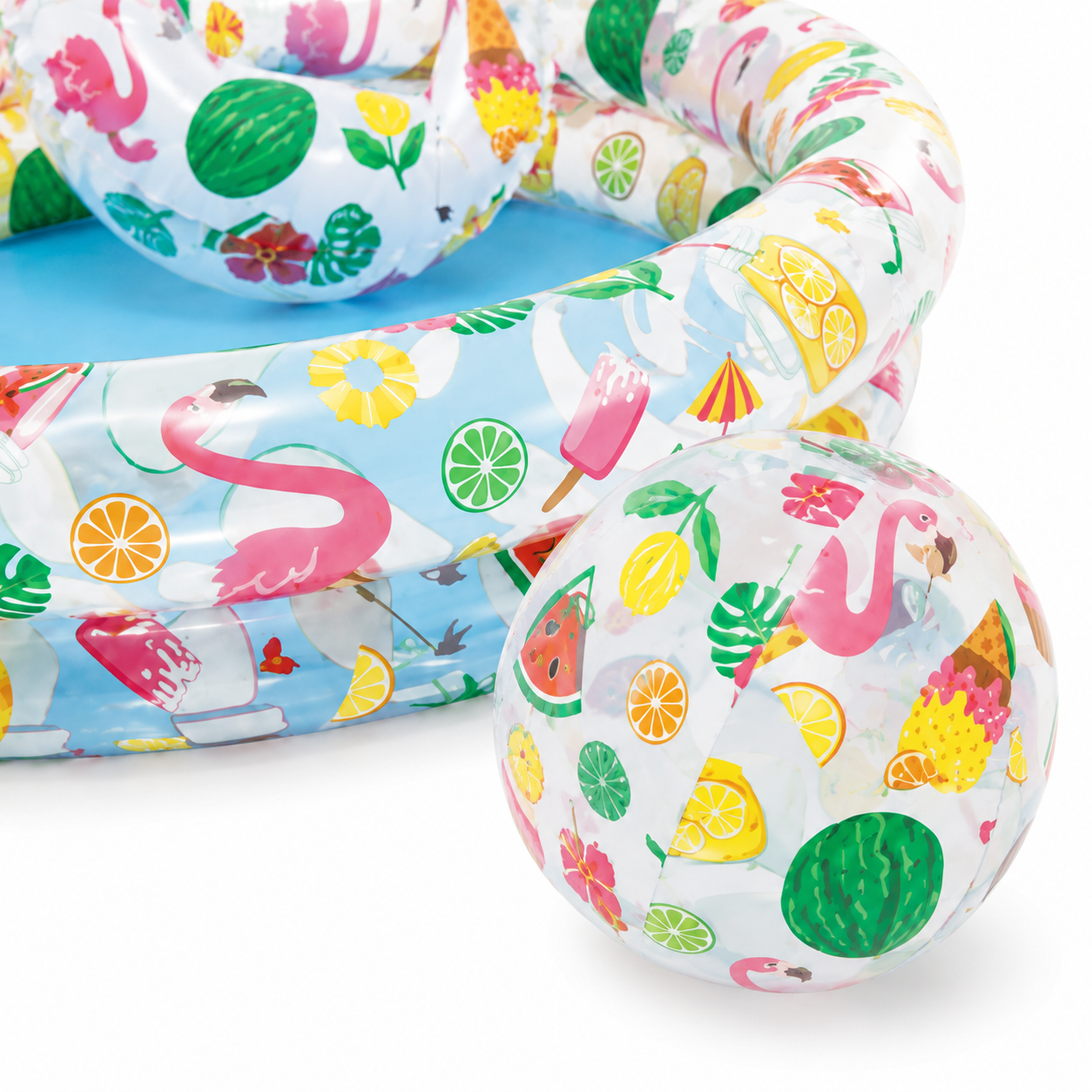 48×10 Intex Kids Inflatable Pool with Ball & Ring – Fruity Fun Water Play Set
