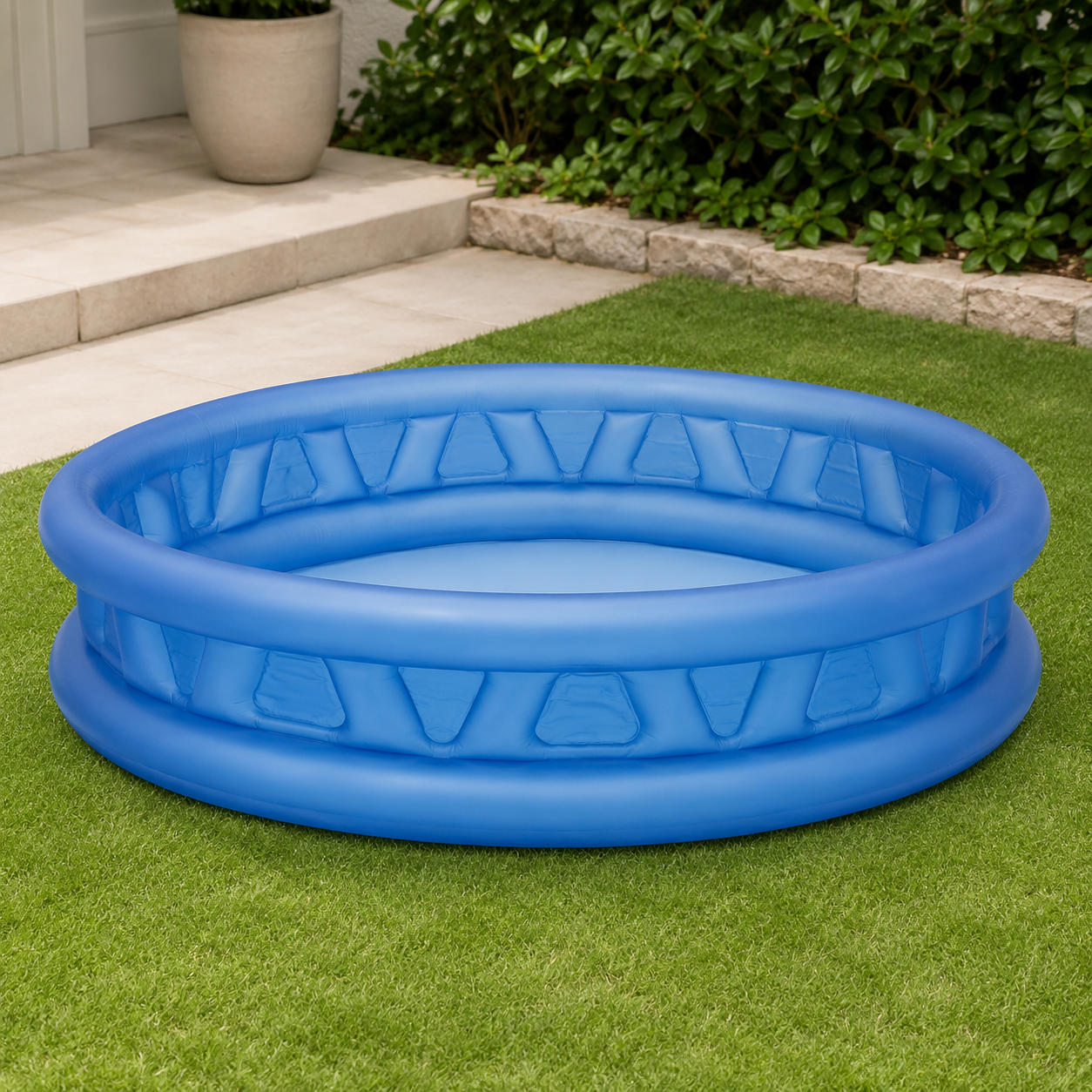Intex Soft Side Inflatable Pool 74×18in – Large Round Kids Swimming Pool
