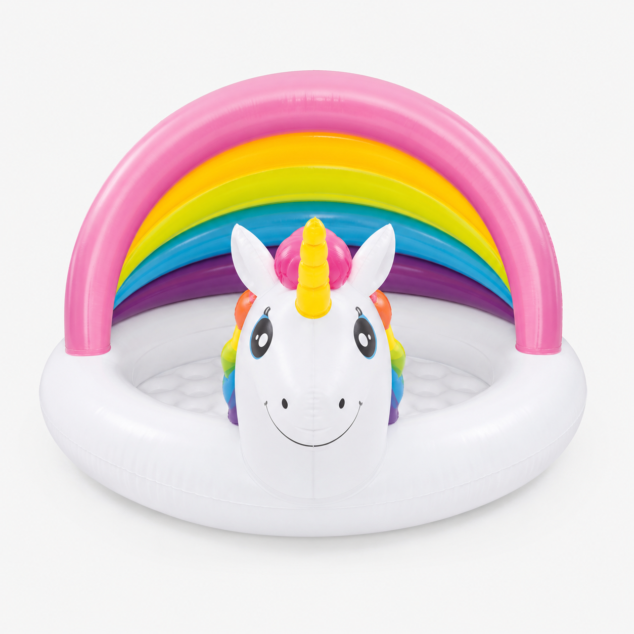 Intex Unicorn Baby Pool 50×40×27in – Inflatable Kids Pool with Built-In Sunshade