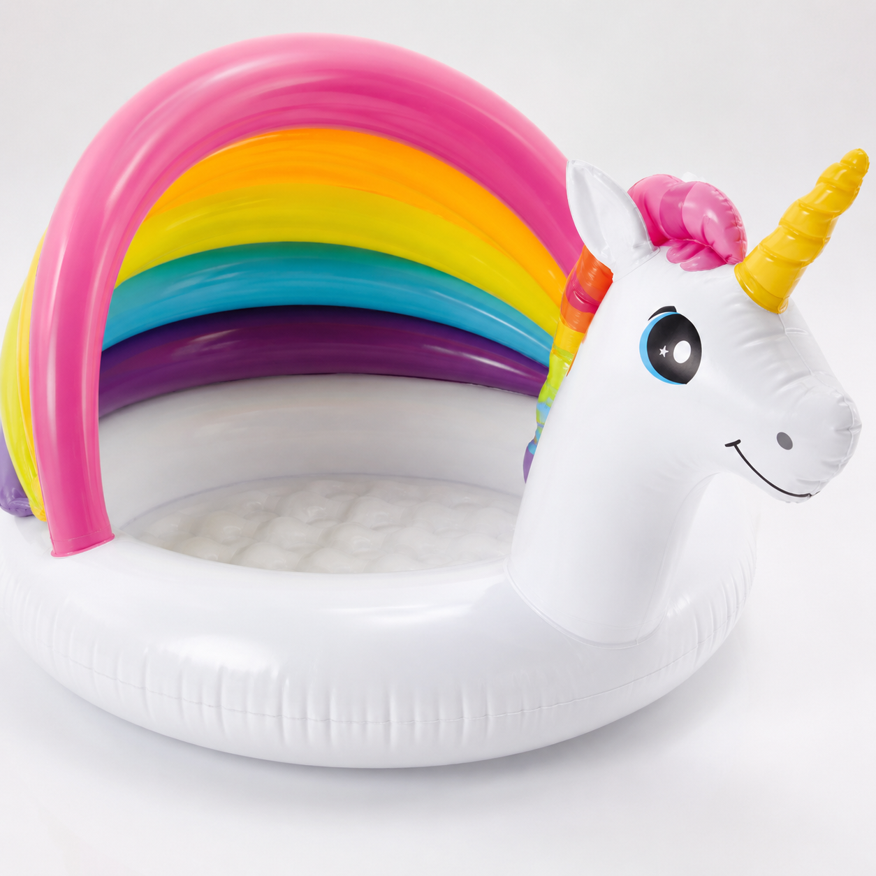Intex Unicorn Baby Pool 50×40×27in – Inflatable Kids Pool with Built-In Sunshade