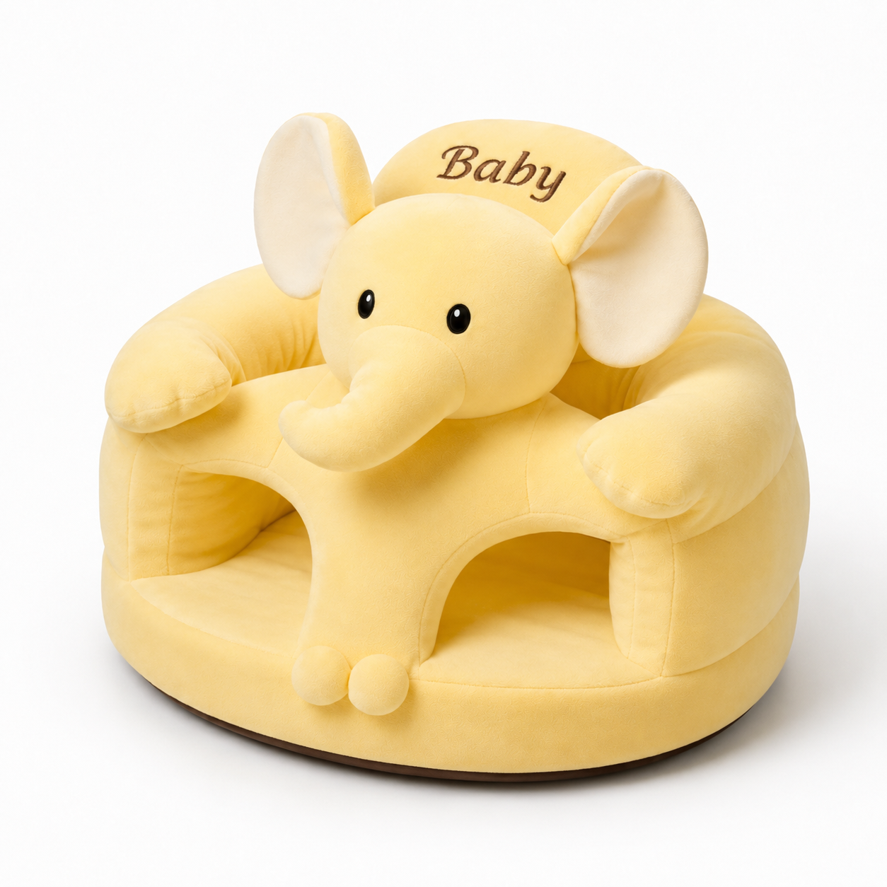 Cream Elephant Baby Seater – Soft Plush 360° Support-Style Chair