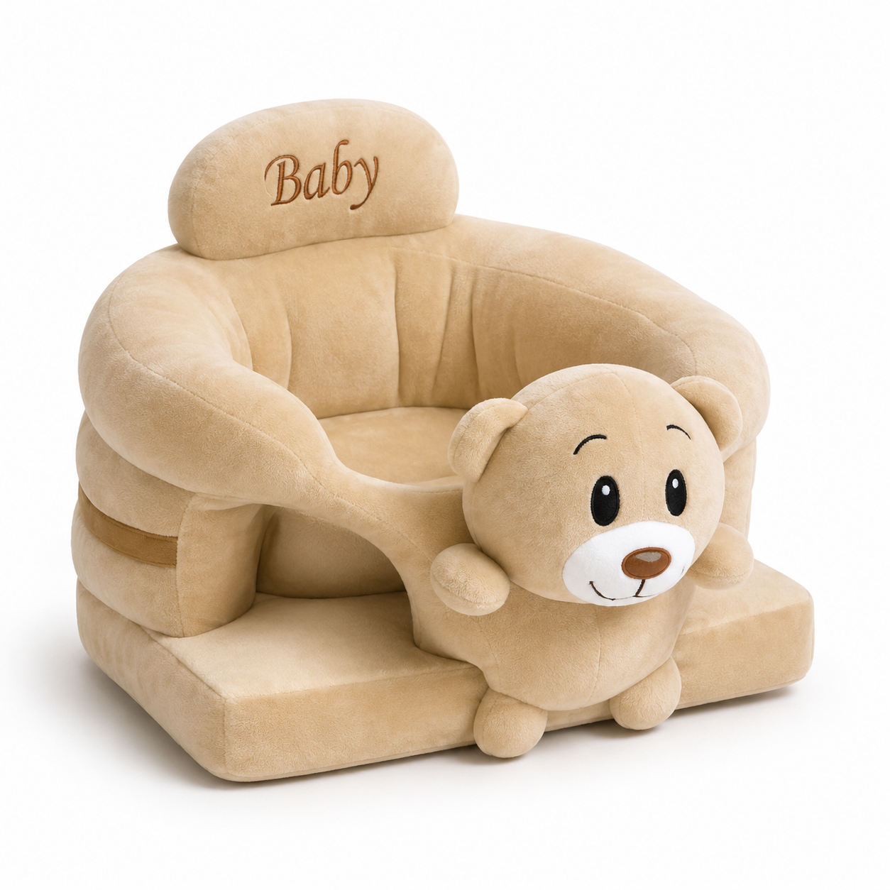 Brown Teddy Bear Baby Seater – Soft Plush 360° Support-Style Chair