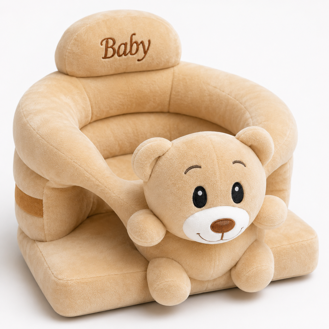 Brown Teddy Bear Baby Seater – Soft Plush 360° Support-Style Chair