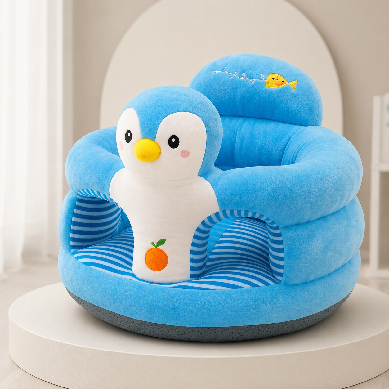 Penguin Baby Seater – Soft Plush 360° Support-Style Chair