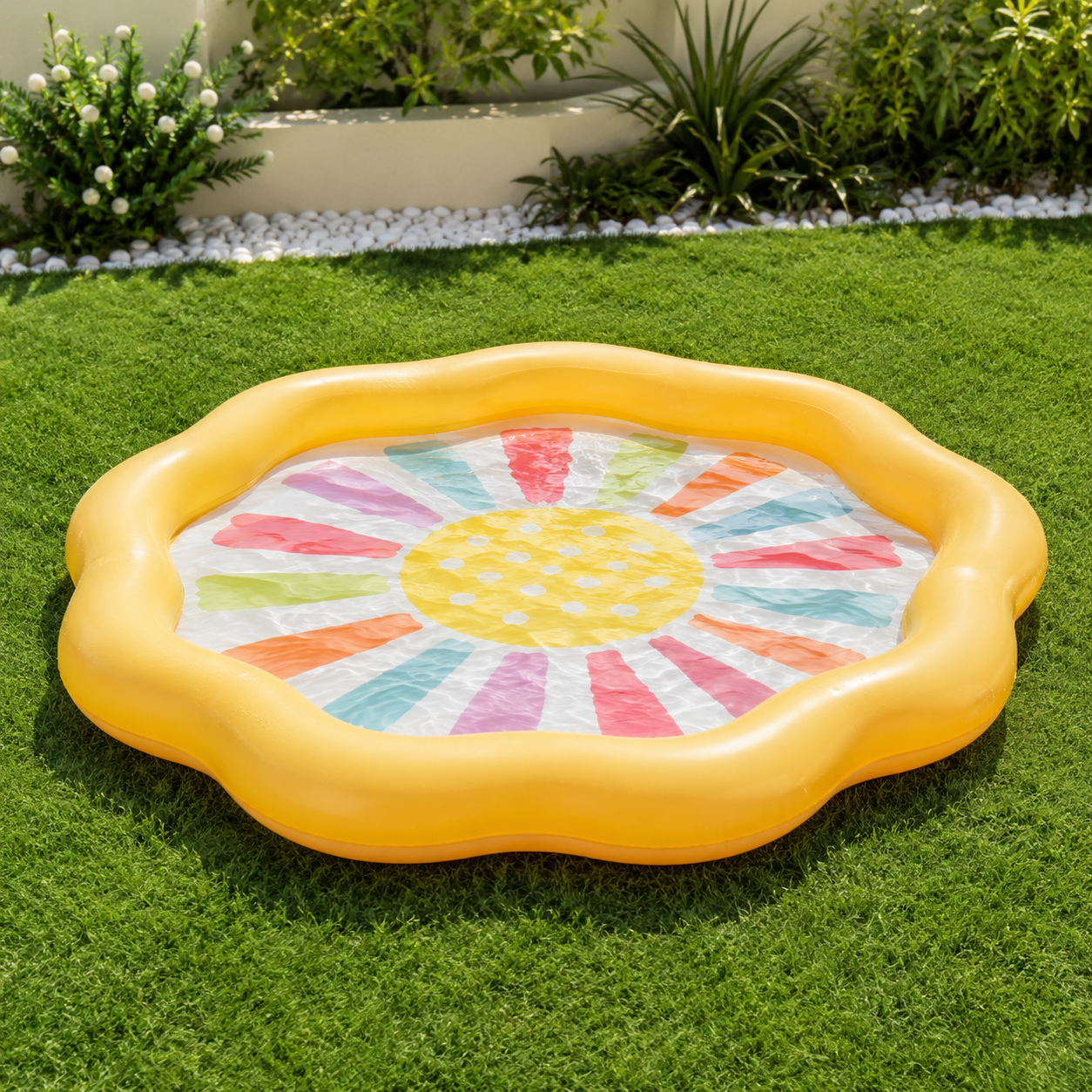 Intex Sunny Rays Spray Pool – Kids Inflatable Splash Pool with Water Spray