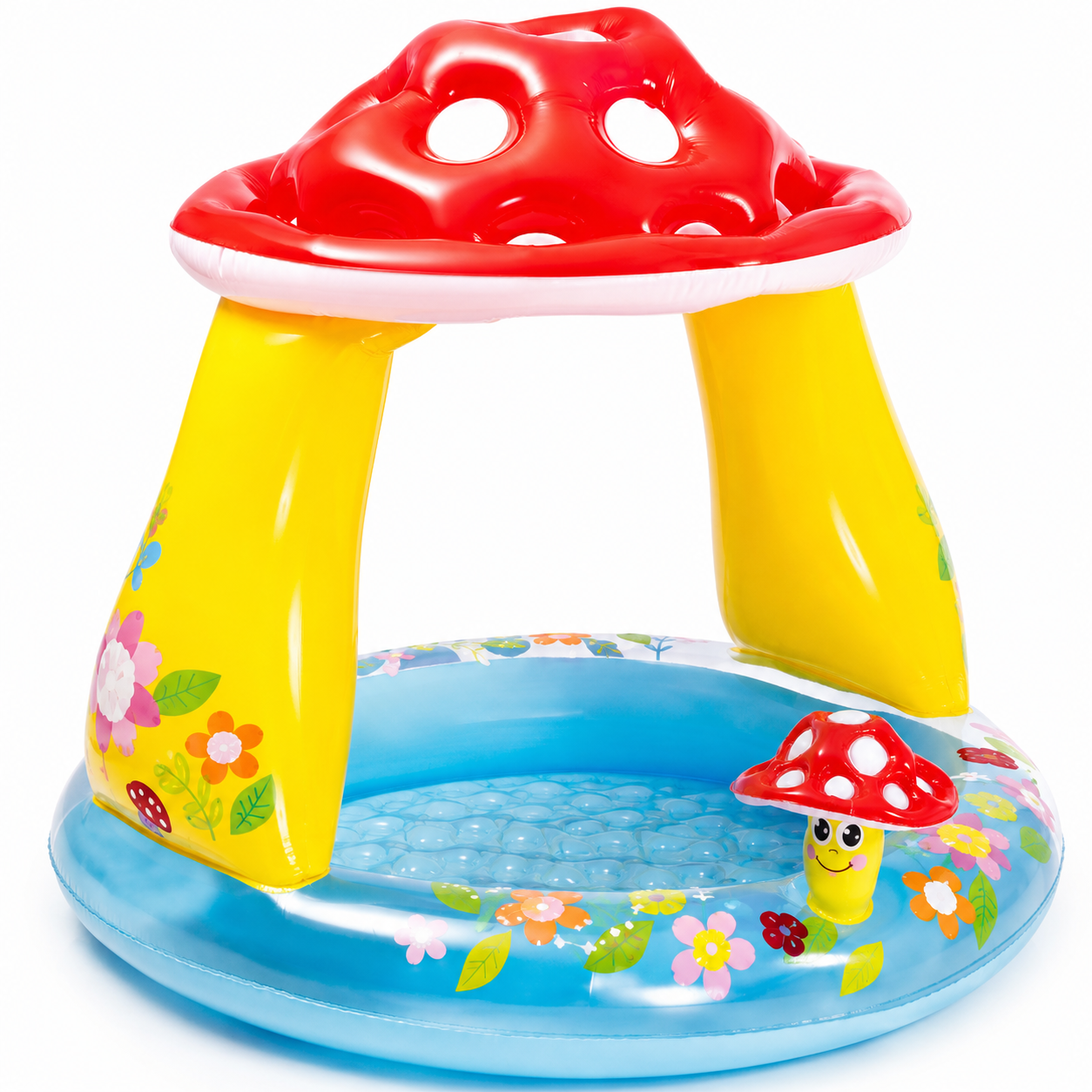 Intex Mushroom Baby Pool 40×35in – Inflatable Kids Pool with Sunshade