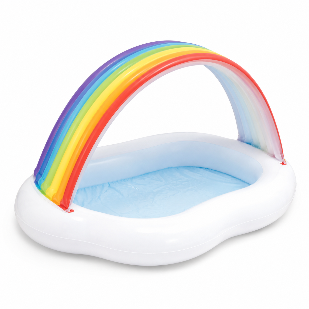 Intex Rainbow Canopy Baby Pool 56×47×35in – Inflatable Kids Pool with Water Sprayer