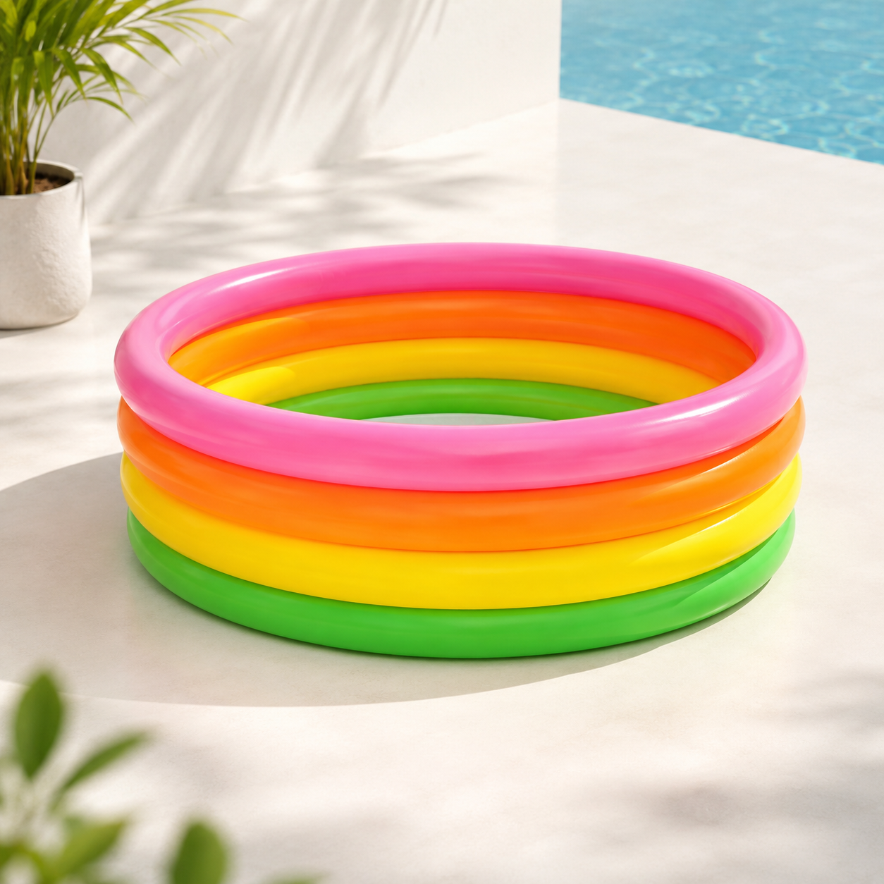 Intex Sunset Glow Inflatable Pool 66×18in – Colorful Kids Swimming Pool