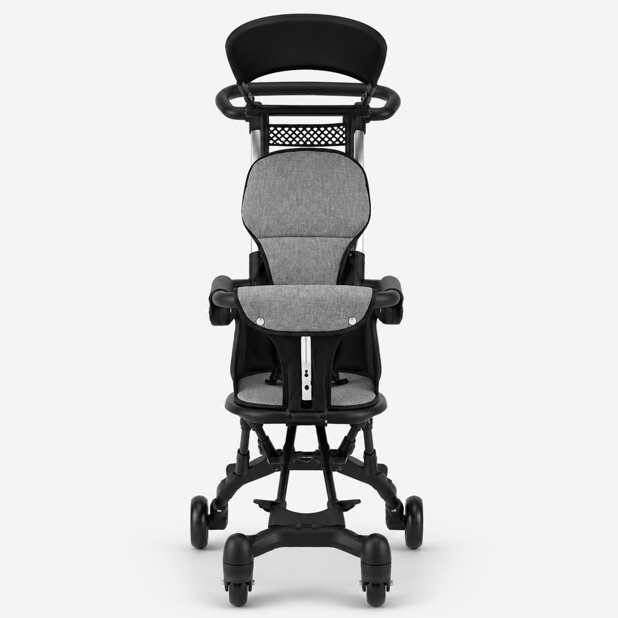 Q1 Black Baby Stroller – Foldable Baby Pram with Seat Cushion & Sun Canopy