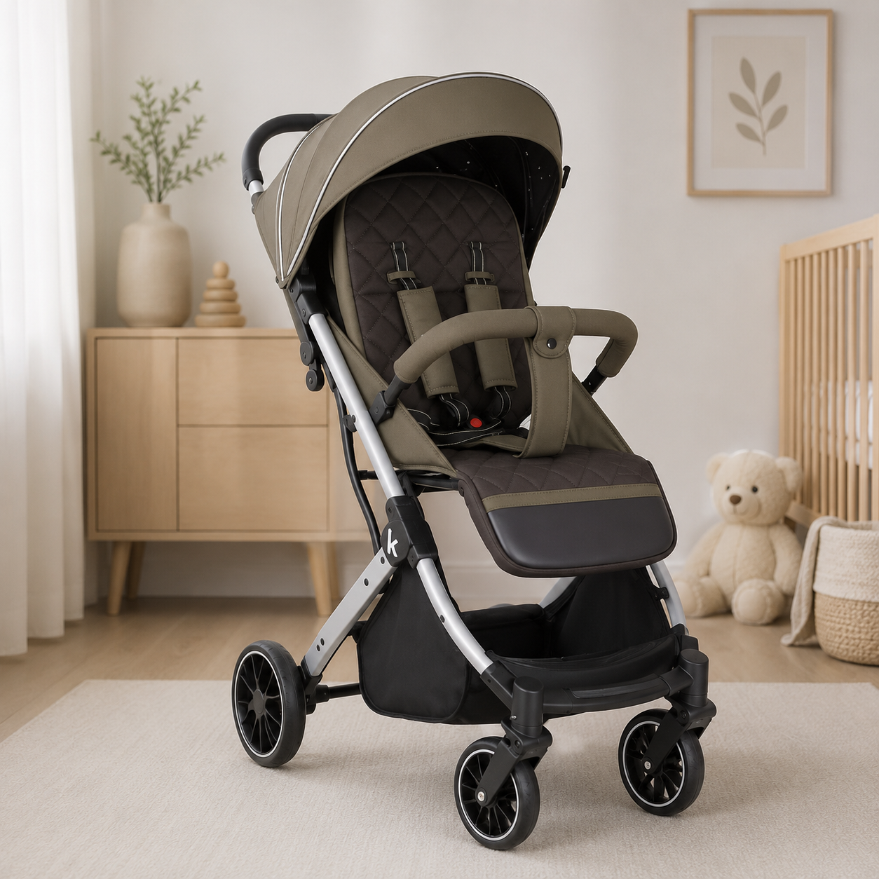 Kidilo K12 Baby Stroller – Foldable Lightweight Pram with Canopy