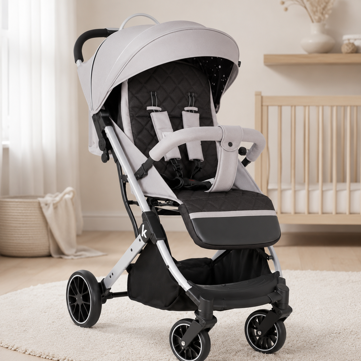 Kidilo K12 Baby Stroller – Foldable Lightweight Pram with Canopy