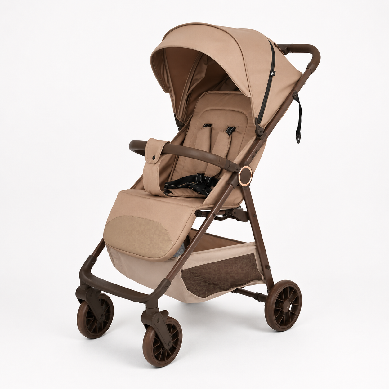 Kidilo C6 Coffee Baby Stroller – Foldable Portable Pram with Canopy