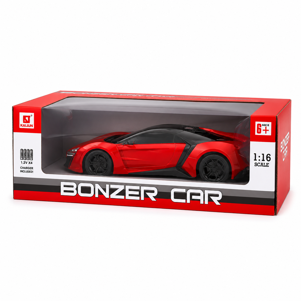 Bonzer Car Remote Control Vehicle – 1:16 Scale, Kids RC Car, Ages 6+