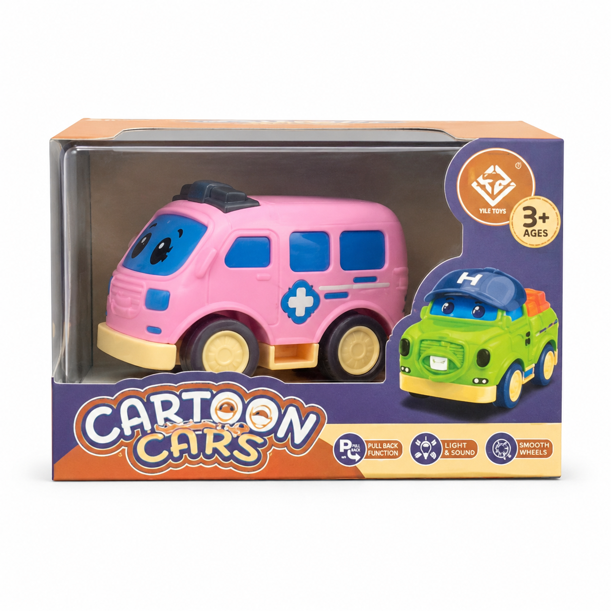Cartoon Cars Toy Set – Mini Pullback Vehicles, Ages 3+