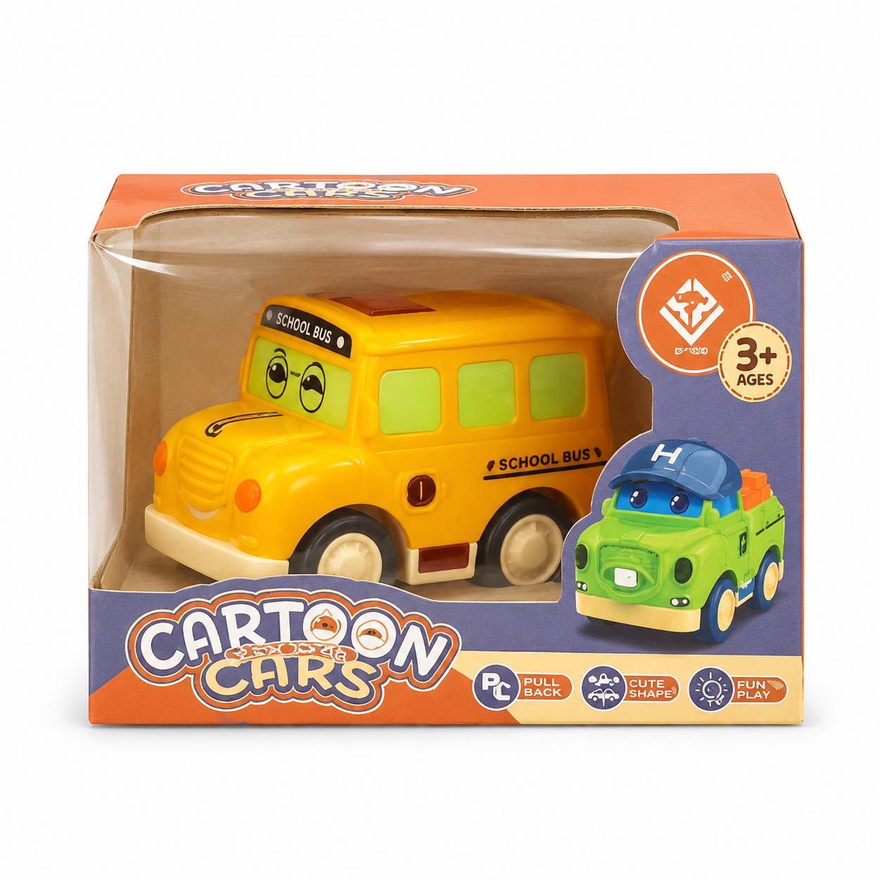 Cartoon Cars Toy Set – Mini Pullback Vehicles, Ages 3+