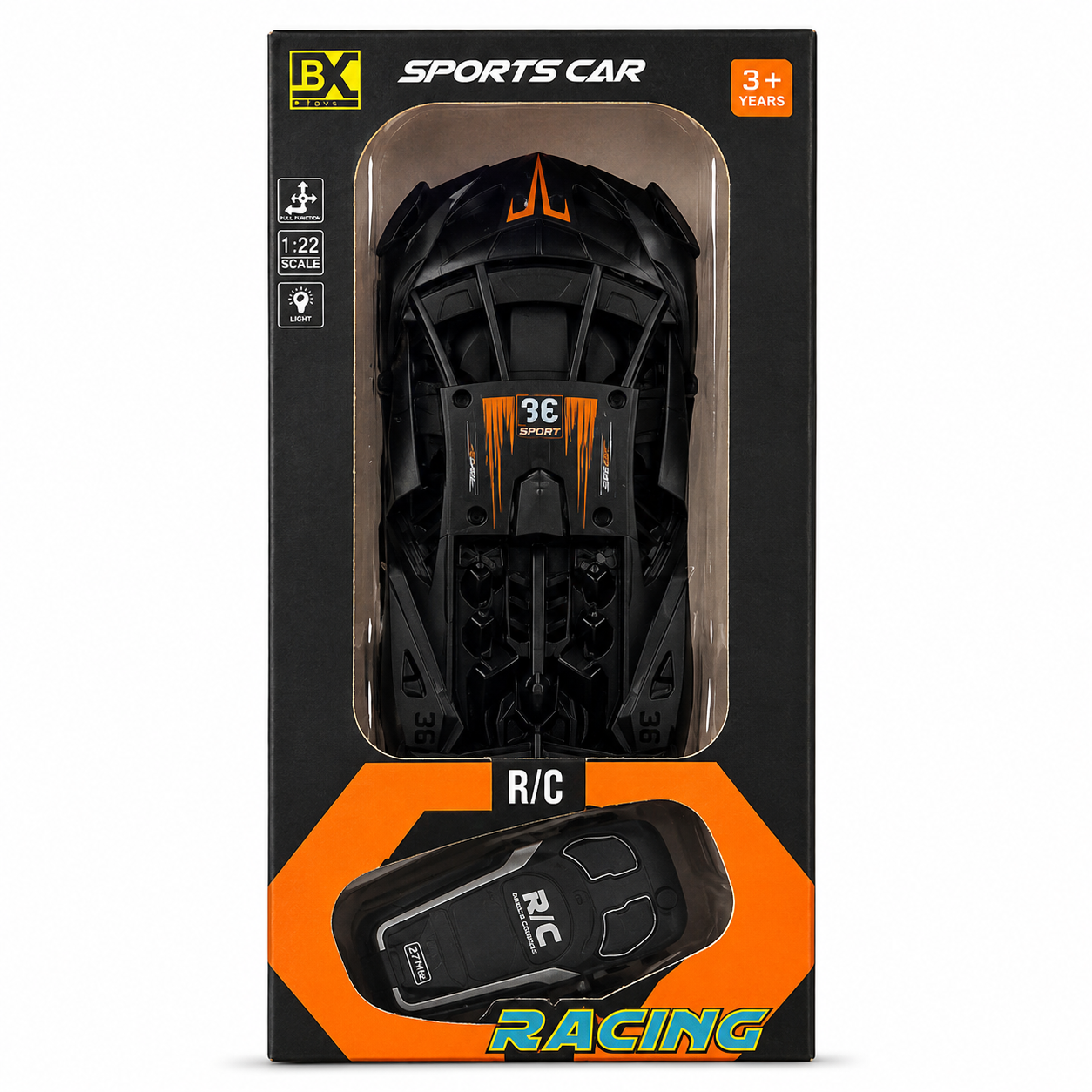 BX Sports Car Remote Control Vehicle – 1:22 Scale, Kids RC Racing Car, Ages 3+