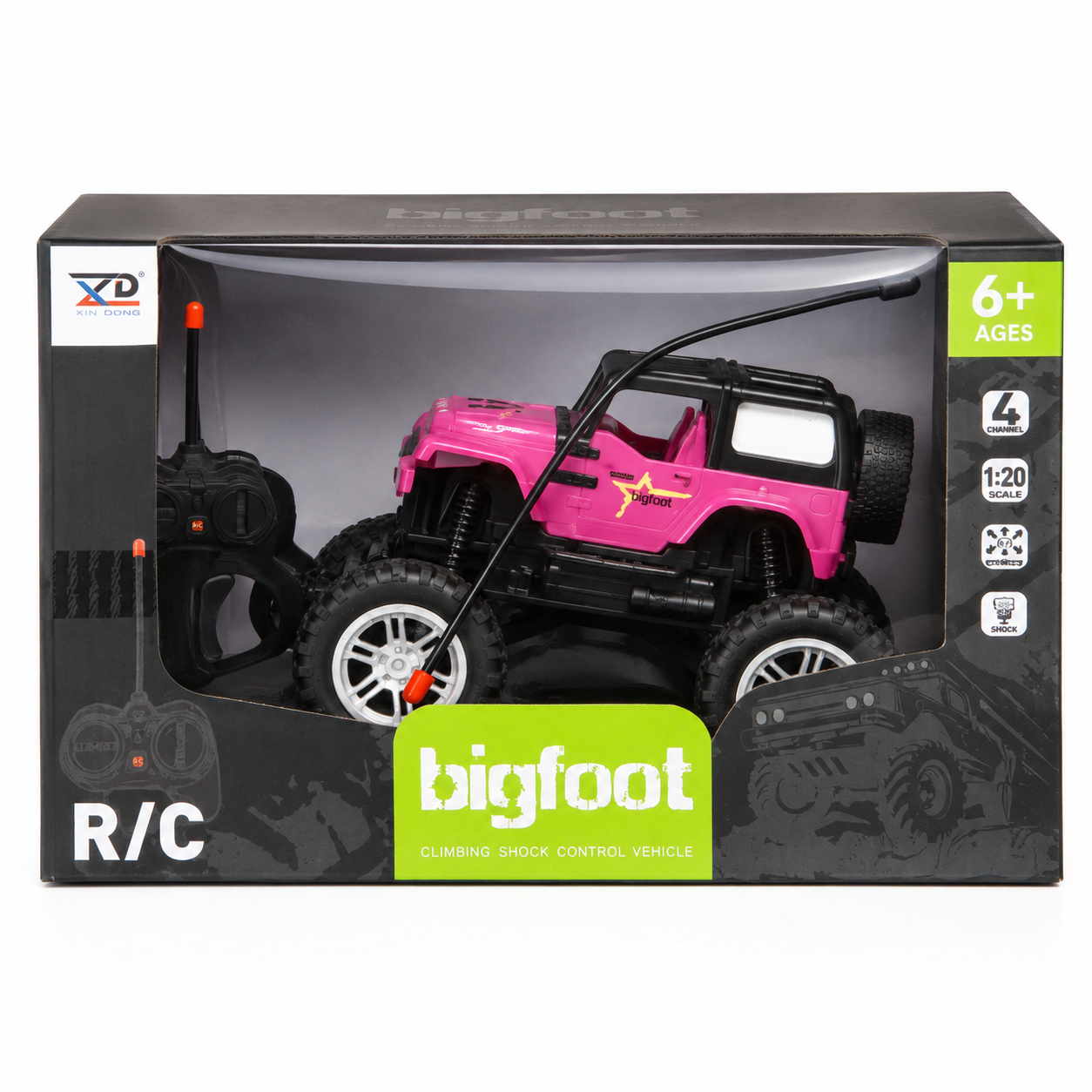 Bigfoot RC Off-Road Vehicle – 1:20 Scale, 4-Channel Remote Control Car, Ages 6+