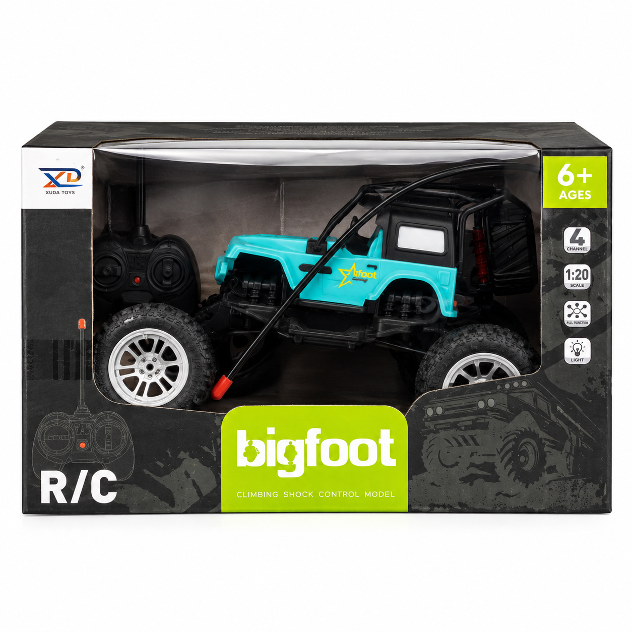 Bigfoot RC Off-Road Vehicle – 1:20 Scale, 4-Channel Remote Control Car, Ages 6+
