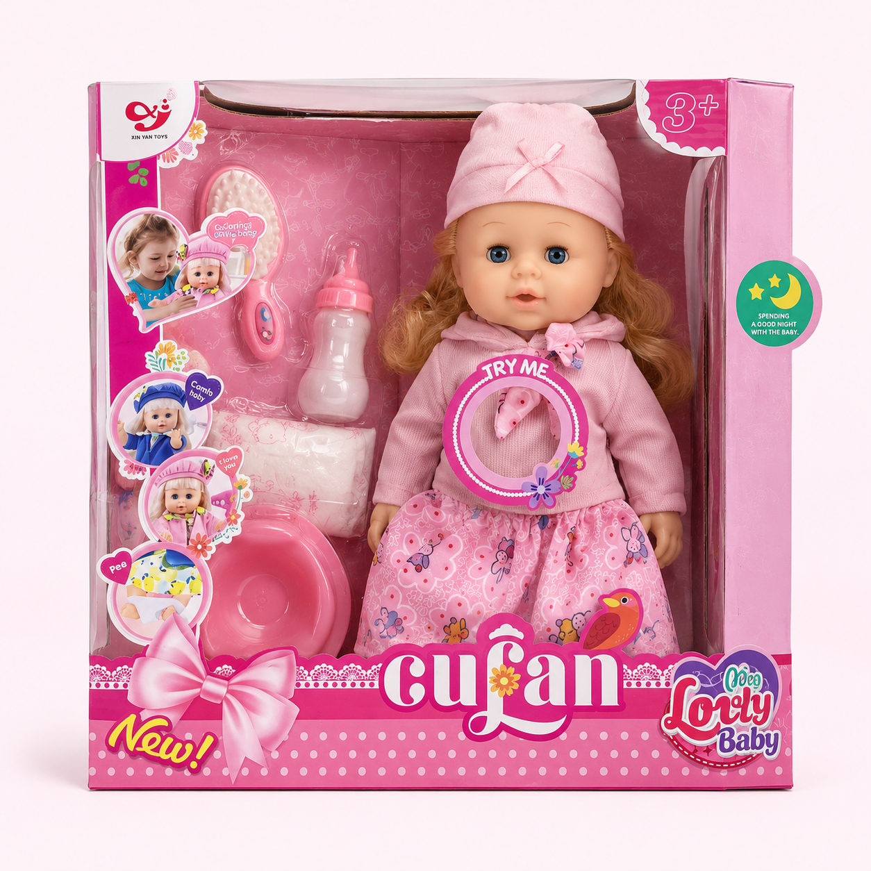 Cufan Doll Playset – Interactive Baby Doll with Accessories, Ages 3+
